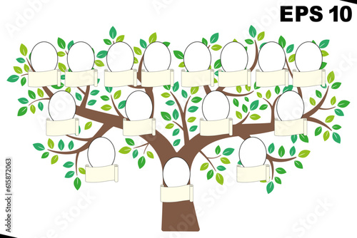 Family tree and nameplate. Vector illustration