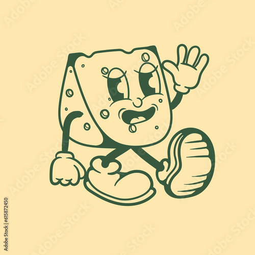 Vintage character design of cheese