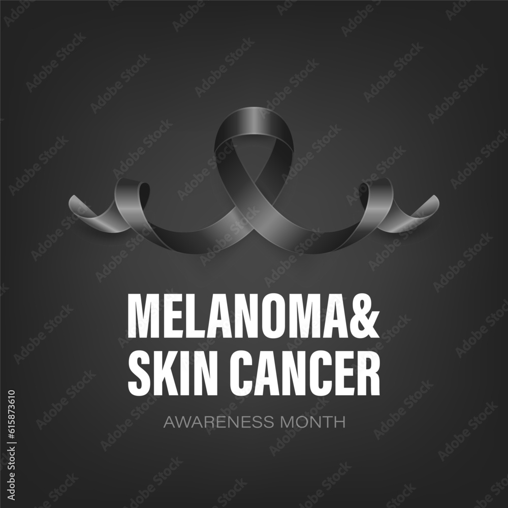 Melanoma, Skin Cancer Banner, Card, Placard with Vector 3d Realistic