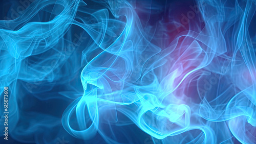 Abstract blue smoke background with purple light in the background which is generated by AI. Generative AI. Generative AI illustration.