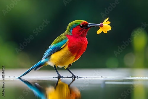 red headed bee eater generated AI