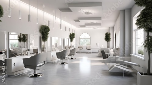 Print op canvas Luxury modern bright interiors salon interior.