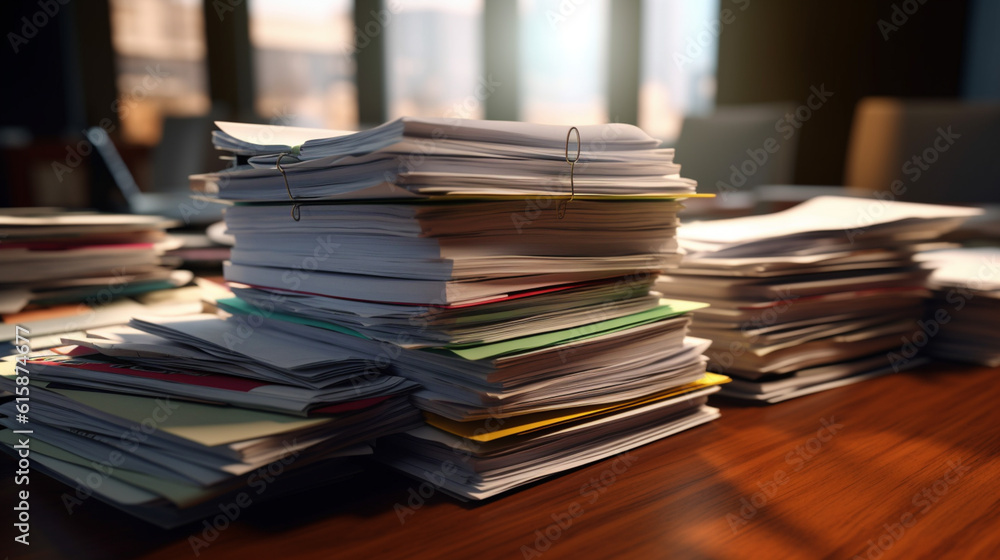 Piles of old books on a table in blur background Piles of old books on a table in blur background