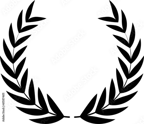 Award laurel wreath. Leaves victory frame. Floral branch border.