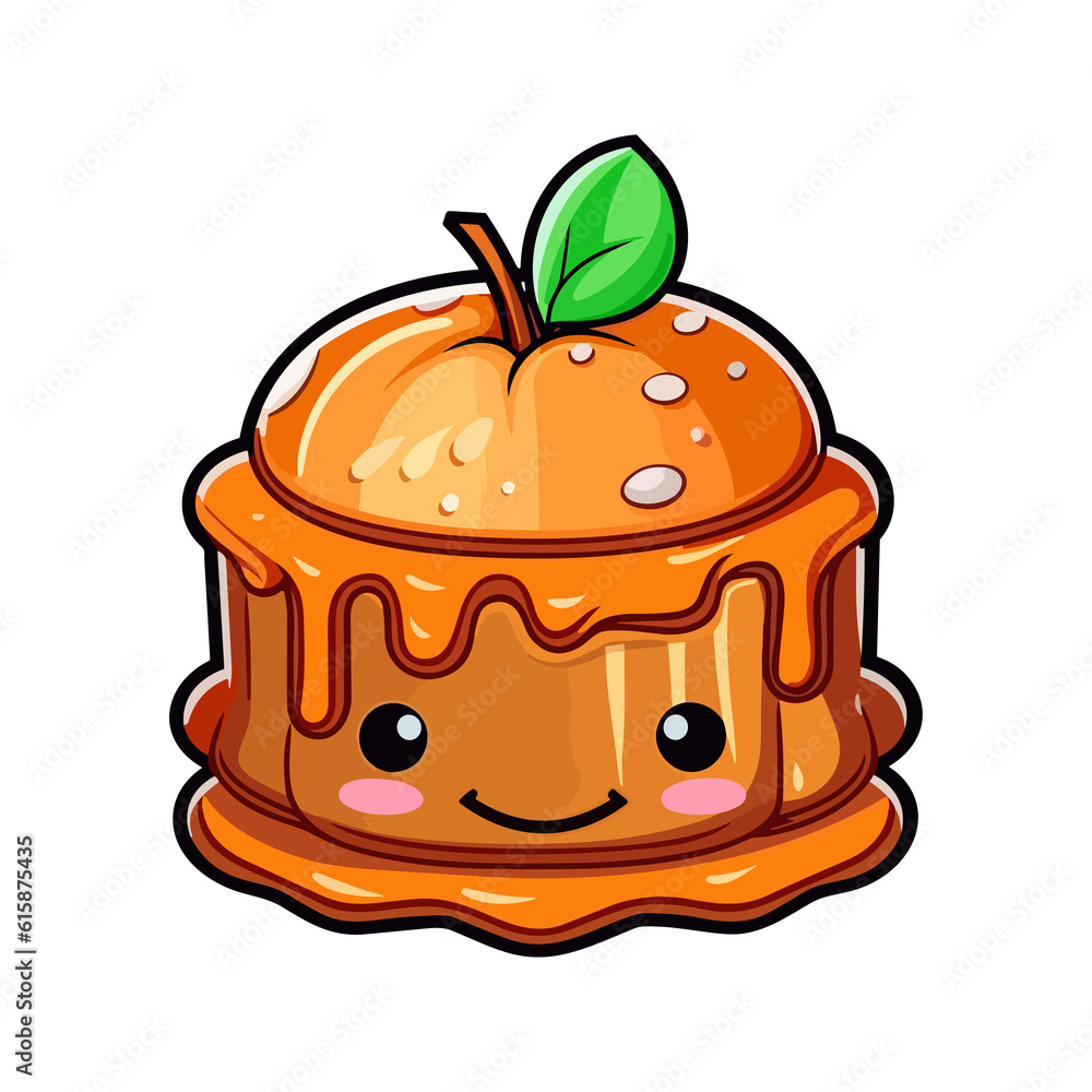 009. caramel apple spice cake sticker cool colors and kawaii. clipart illustration 009. caramel apple spice cake sticker cool colors and kawaii. clipart illustration