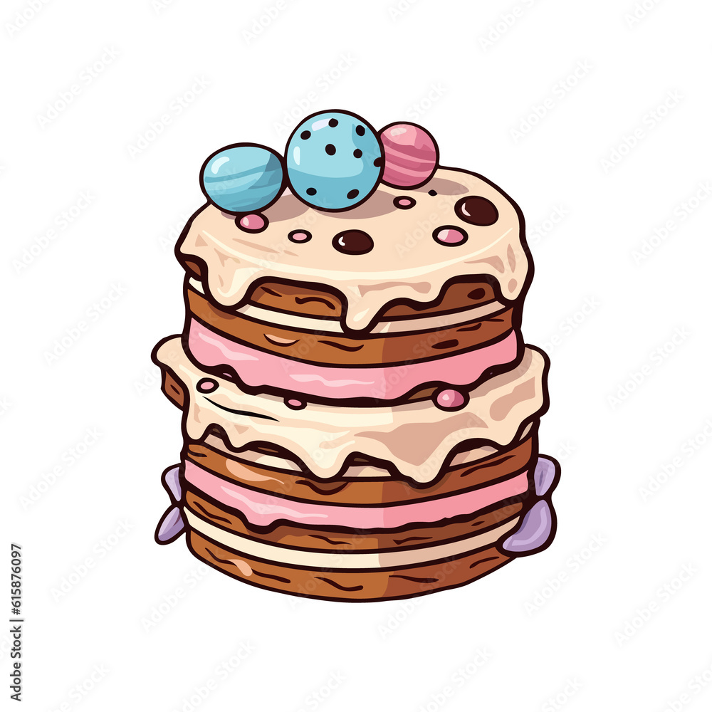 018. cookies and cream cake sticker cool colors and kawaii. clipart illustration 018. cookies and cream cake sticker cool colors and kawaii. clipart illustration