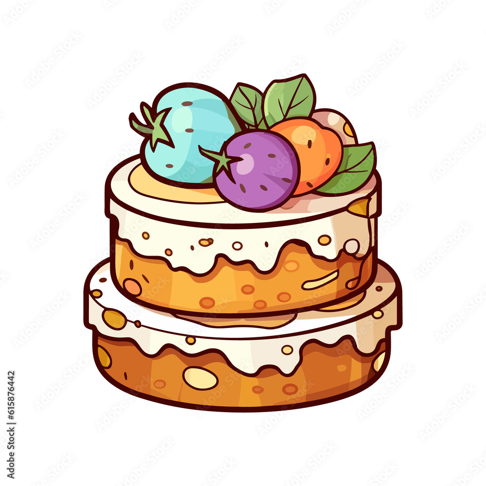 022. honey vanilla fig cake sticker cool colors and kawaii. clipart illustration 022. honey vanilla fig cake sticker cool colors and kawaii. clipart illustration