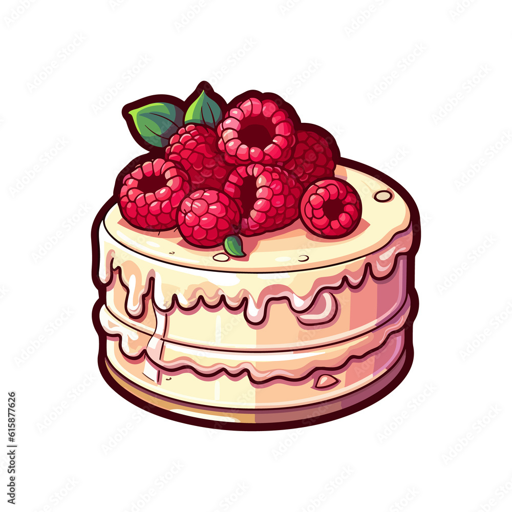 036. raspberry white chocolate cake sticker cool colors and kawaii. clipart illustration. 04 036. raspberry white chocolate cake sticker cool colors and kawaii. clipart illustration. 04