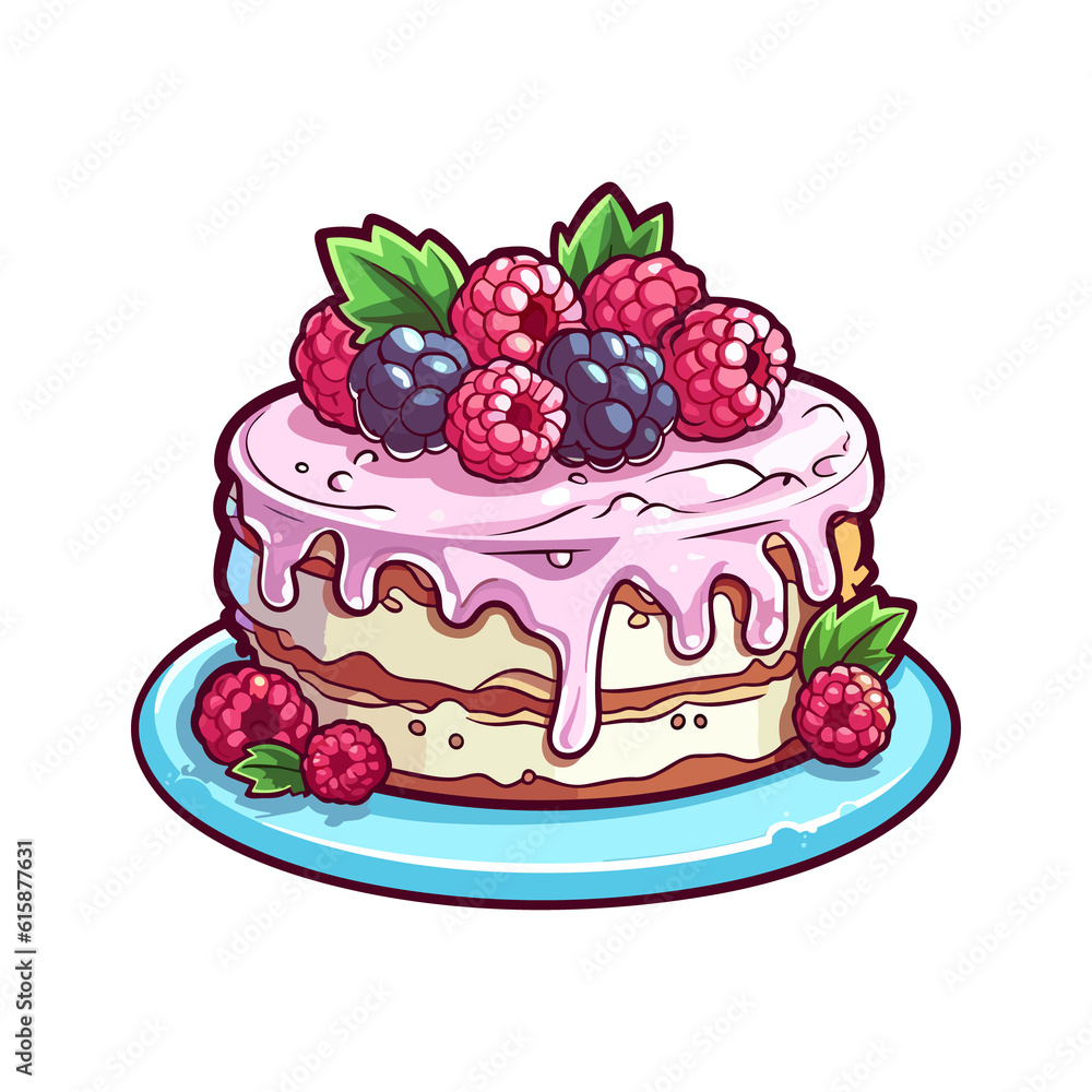036. raspberry white chocolate cake sticker cool colors and kawaii. clipart illustration. 04 036. raspberry white chocolate cake sticker cool colors and kawaii. clipart illustration. 04