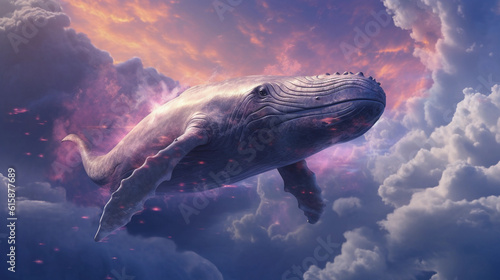 a whale swims through the sky, Generative AI