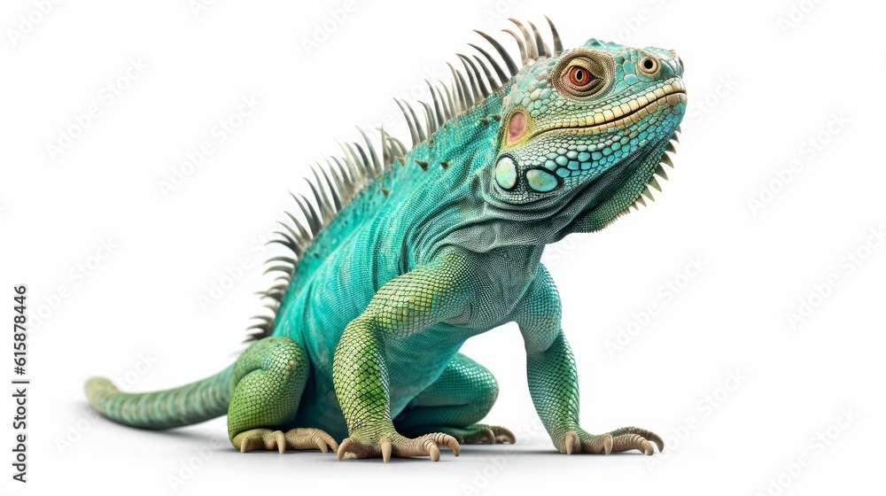 Iguana isolated on white background. Generative AI. Iguana isolated on white background. Generative AI.