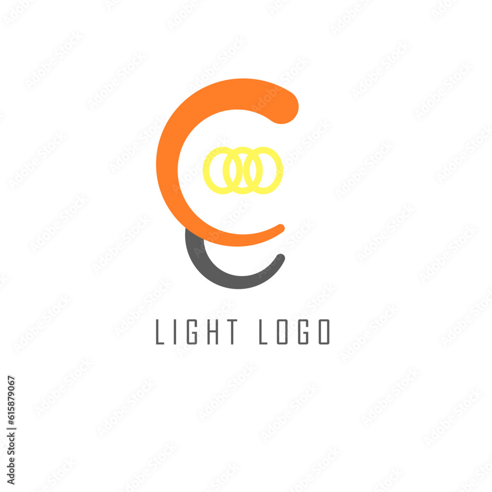 simple light logo for company or gaming or study, minimalist light logo, bright logo, bulb logo