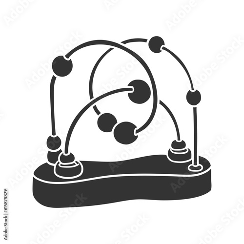 Bead Maze Icon Silhouette Illustration. Educational Toys Vector Graphic Pictogram Symbol Clip Art. Doodle Sketch Black Sign.