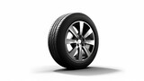 Car tire isolated on white background. Generative AI.