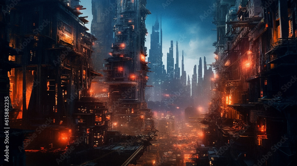 A post-apocalyptic city, created with AI Generative Technology