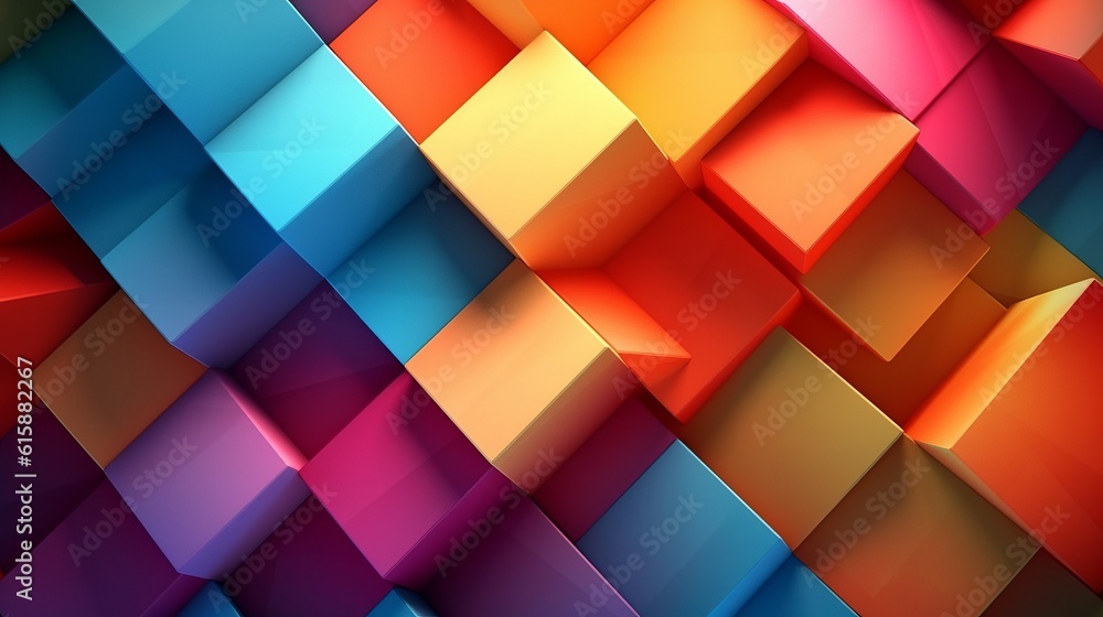 Fototapeta premium Colorful abstract geometric background. Generative AI.