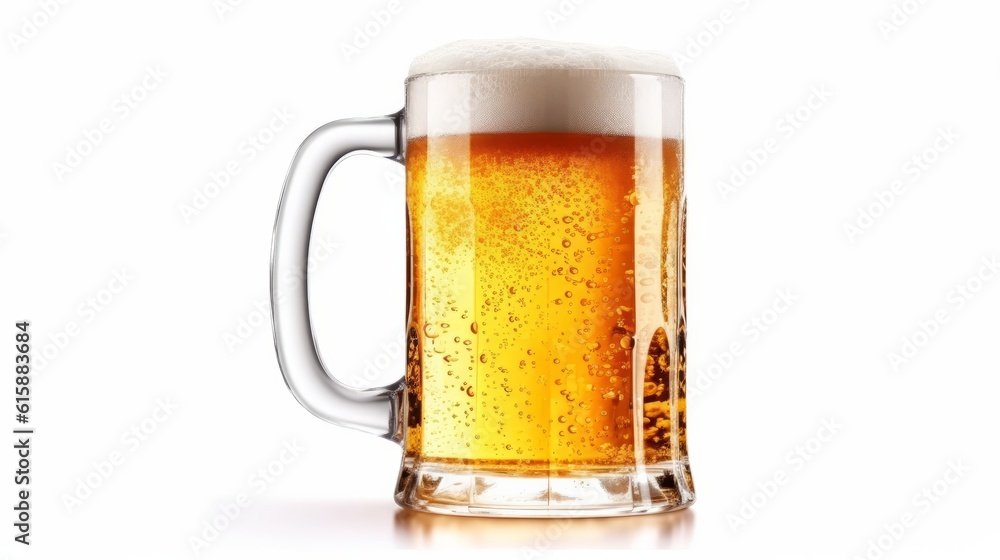 Beer mug isolated on white background. Generative AI. Beer mug isolated on white background. Generative AI.