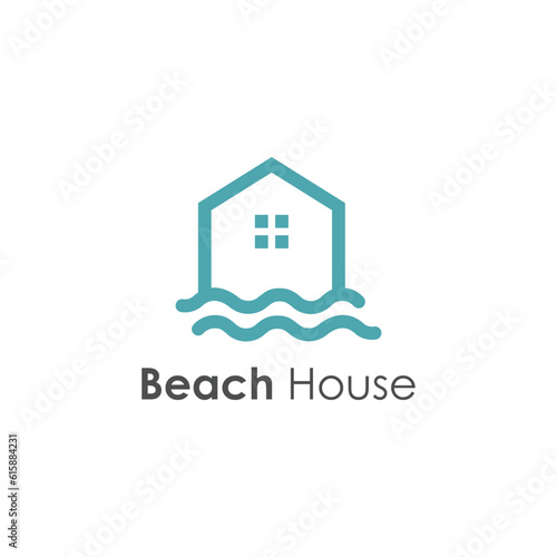 Beach house logo with modern simple style