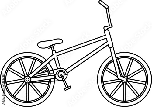 BMX Bike Outline Illustration Vector