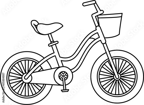 Children Bike Outline Illustration Vector