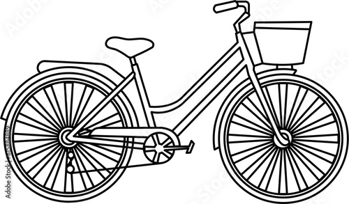  Female Bike Outline Illustration Vector