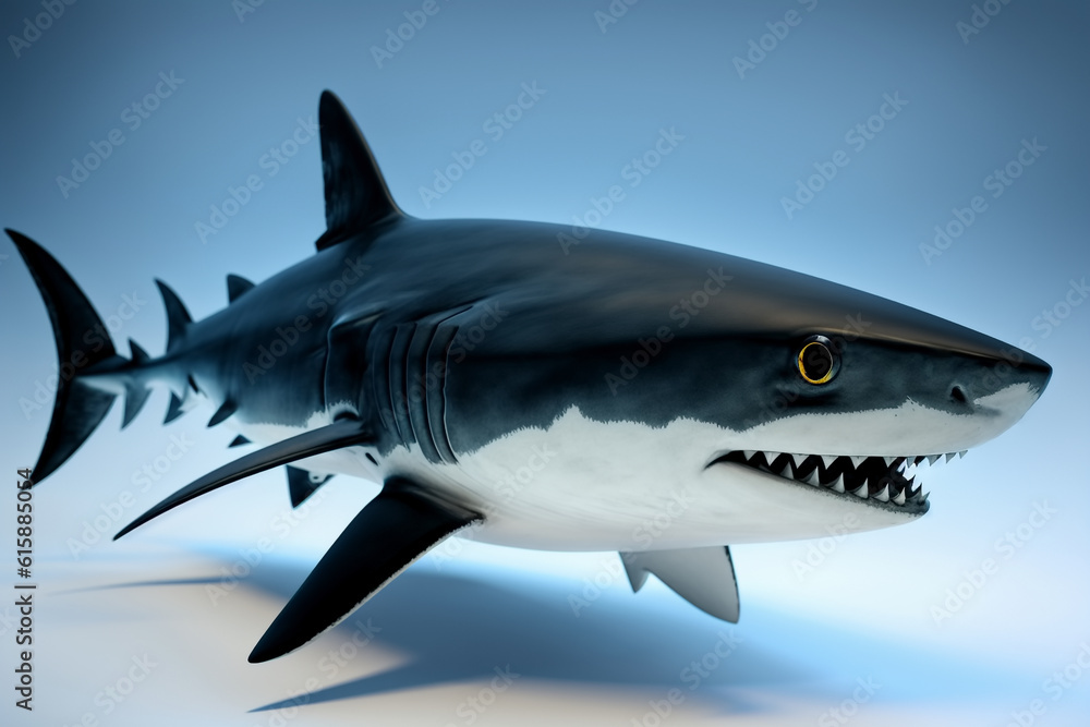 Naklejka premium Great white shark. Generative AI