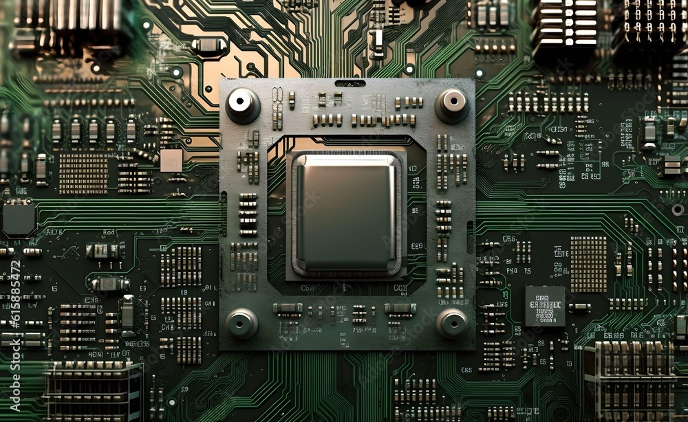 Realistic Circuit Board Sharp Details. Cyberspace Design. AI Machine Learning. Artificial intelligence. Generative AI. Realistic Circuit Board Sharp Details. Cyberspace Design. AI Machine Learning. Artificial intelligence. Generative AI.