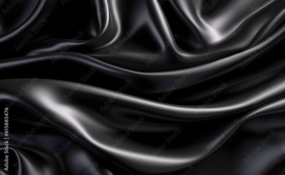 Fototapeta premium Black abstract background luxury cloth. Generative AI.