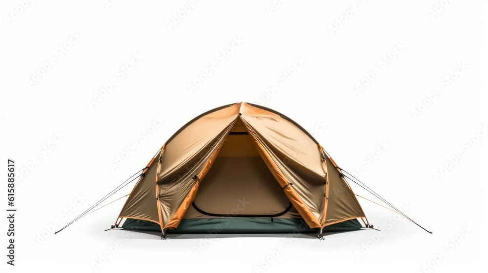 Camping tent isolated on white background. Generative AI.