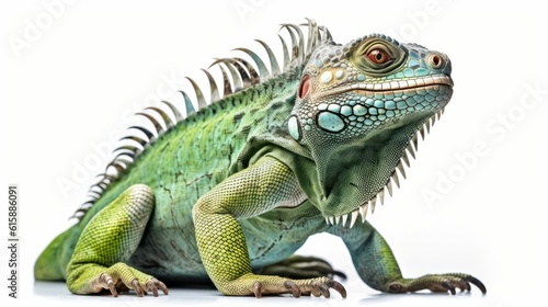 Iguana isolated on white background. Generative AI. © ProVector