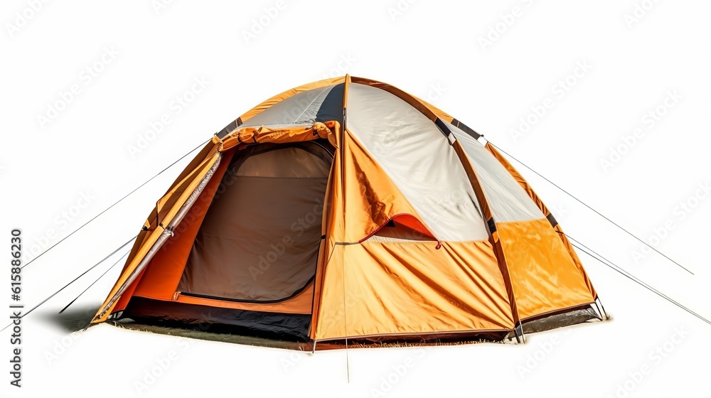 Camping tent isolated on white background. Generative AI.