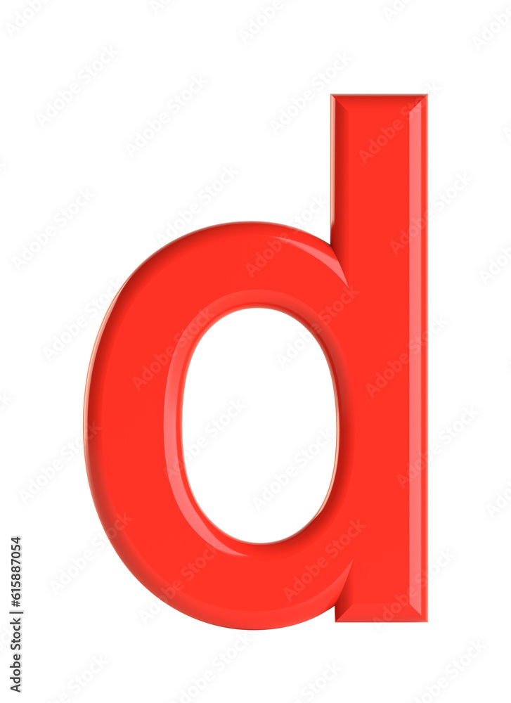 Red letter. Beautiful font for your design. Isolated on white background. 3D illustration Red letter. Beautiful font for your design. Isolated on white background. 3D illustration