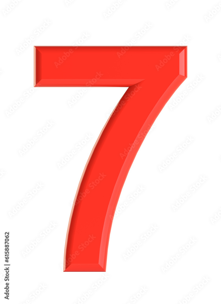 Red number. Beautiful font for your design. Isolated on white background. 3D illustration Red number. Beautiful font for your design. Isolated on white background. 3D illustration