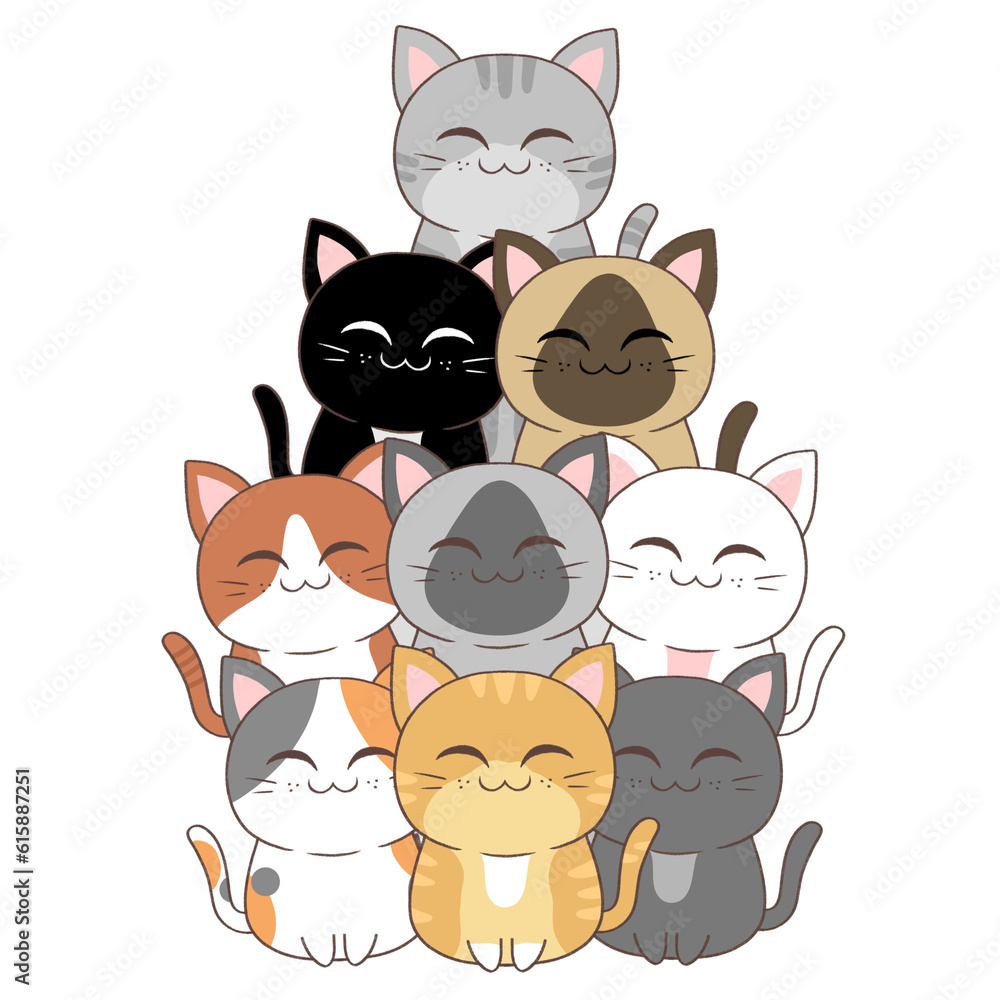 Many cat, cats, cute cat
