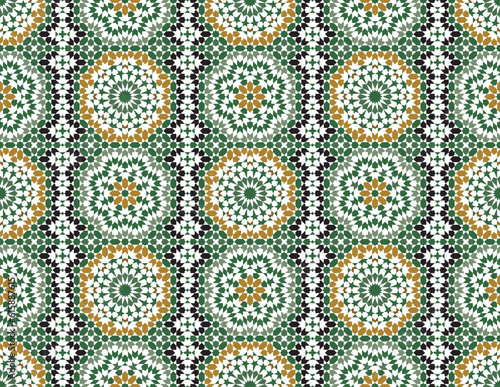 Seamless geometric pattern in Arabic style Zellij © Aleksei