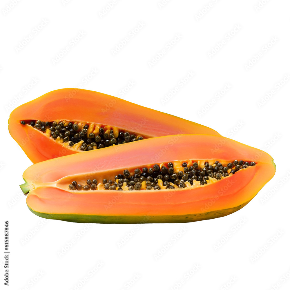 papaya isolated on white papaya isolated on white