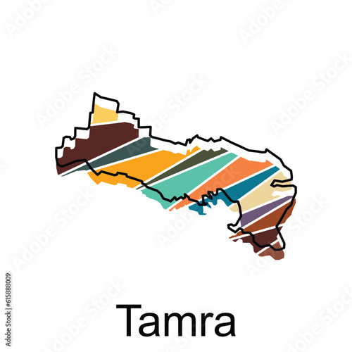 vector file map of Tamra, Outline Map of Israel country Vector Design Template. Editable Stroke photo