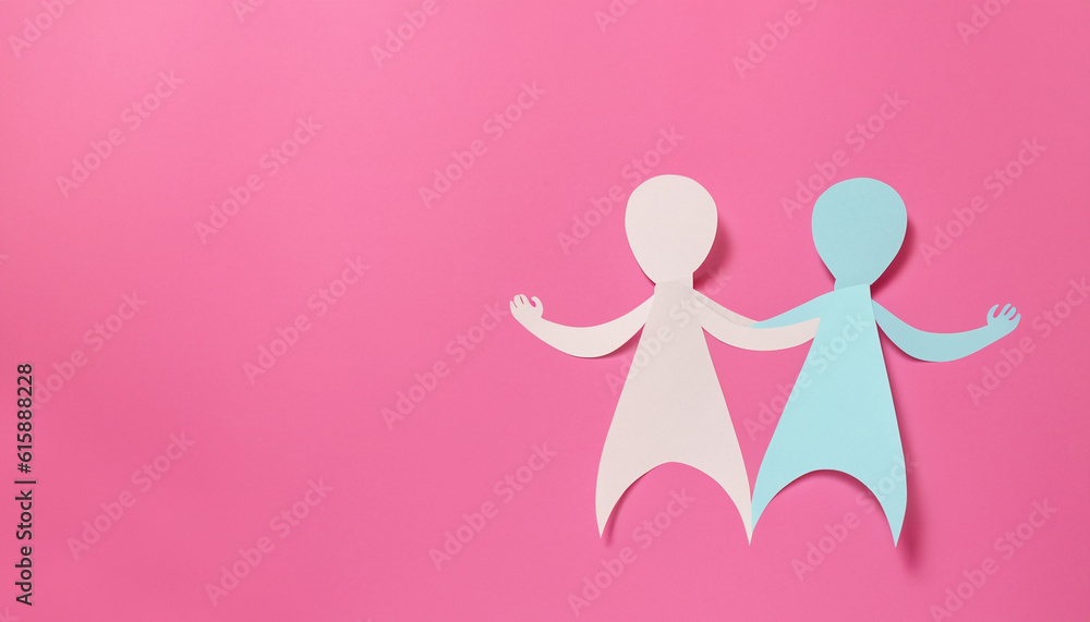 happy friendship day with paper cut on pink paper background happy friendship day with paper cut on pink paper background