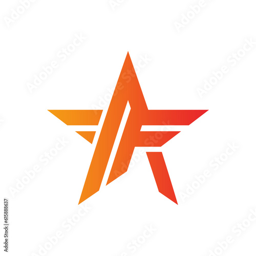 Star f initial logo vector image 