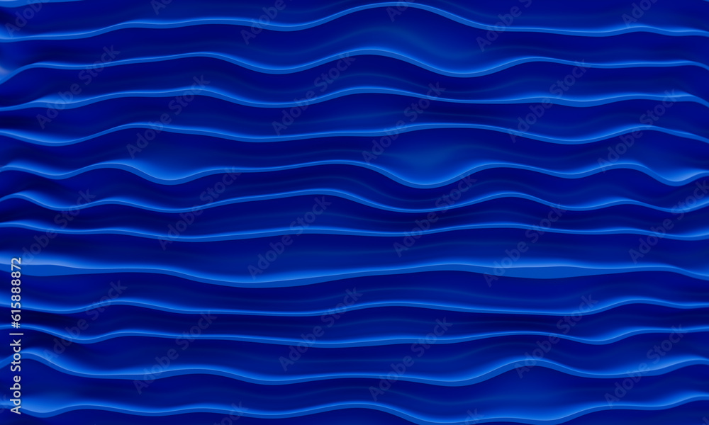 Blue Abstract 3D Rendered Wavy Groove Texture Background