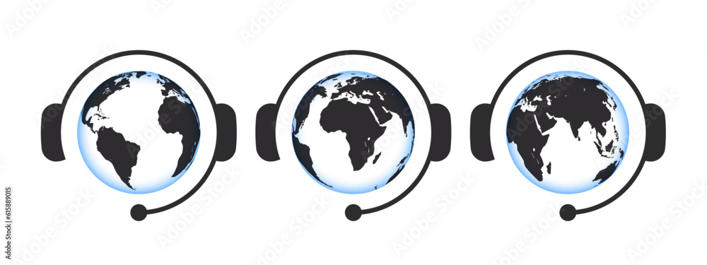 Contact us icons. World support icons. Globe icons. Vector scalable graphics Contact us icons. World support icons. Globe icons. Vector scalable graphics