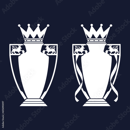 Vector graphic illustration of Premier League Trophy silhouette. English football competition trophy.