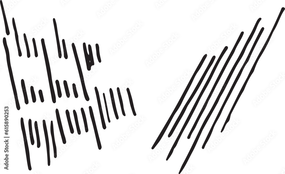 Vector graphics stripes. Abstract elements black graphics highlighted on a white background. Hatching by hand with ink. Doodle illustration Vector graphics stripes. Abstract elements black graphics highlighted on a white background. Hatching by hand with ink. Doodle illustration