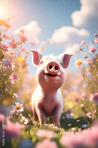 pig in the meadow