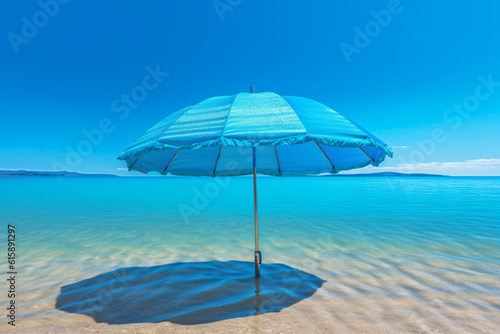 Blue summer umbrella background sea photography 