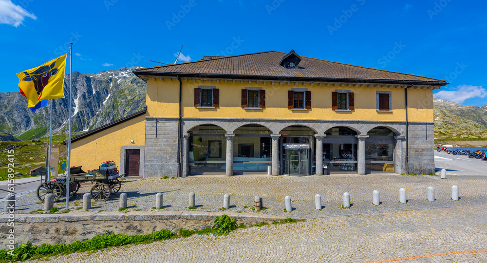 Gotthard pass museum and tourism shop, Ticino, Switzerland, Europe.