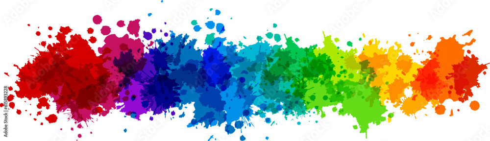 Rainbow splash vector illustration. Horizontal border Rainbow splash vector illustration. Horizontal border