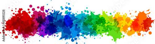 Rainbow splash vector illustration. Horizontal border