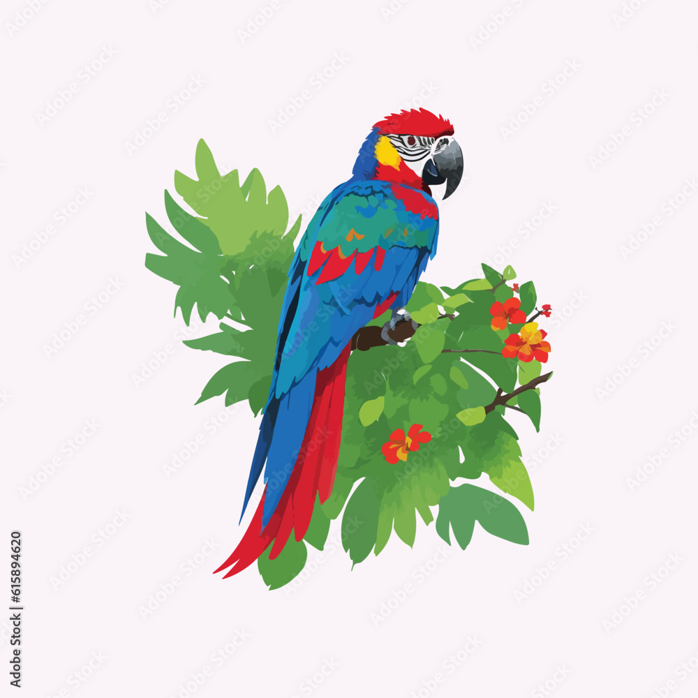 Fototapeta premium Set of cute little colorful birds isolated