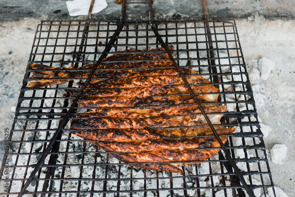grilled mexican fish traditional from Acapulco Mexico or barbecued fish